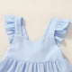 thumbnail image 4 of Vestido YOUNGER TREE para niñas pequeñas, verano, con volantes, azul 18-24 m, 4 of 6