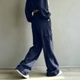 thumbnail image 3 of ByworldtasicNo Boundaries Women's Vertical Rib Knit Cargo Sweatpants, High Waist Wide Leg Casual Joggers with Side Pocket, 3 of 8
