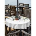thumbnail image 2 of Outdoor Table Cloth with Umbrella Hole and Zipper, Eucalyptus Leaves Waterproof Round Tablecloth 54 Inch, Watercolor Weeping Teal Botanical Washable Table Cover for Outside Party Patio Picnic, 2 of 8