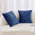thumbnail image 6 of Deconovo Pack of 2 Crushed Velvet Pillow Covers, Decorative Throw Pillow Covers Square Pillow Case for Couch, 16" x 16", Navy Blue, 6 of 9