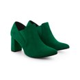 thumbnail image 4 of BLISSFUL STEP Pointy Toe Slip on Block Heels Chelsea Ankle Booties for Women, 4 of 7