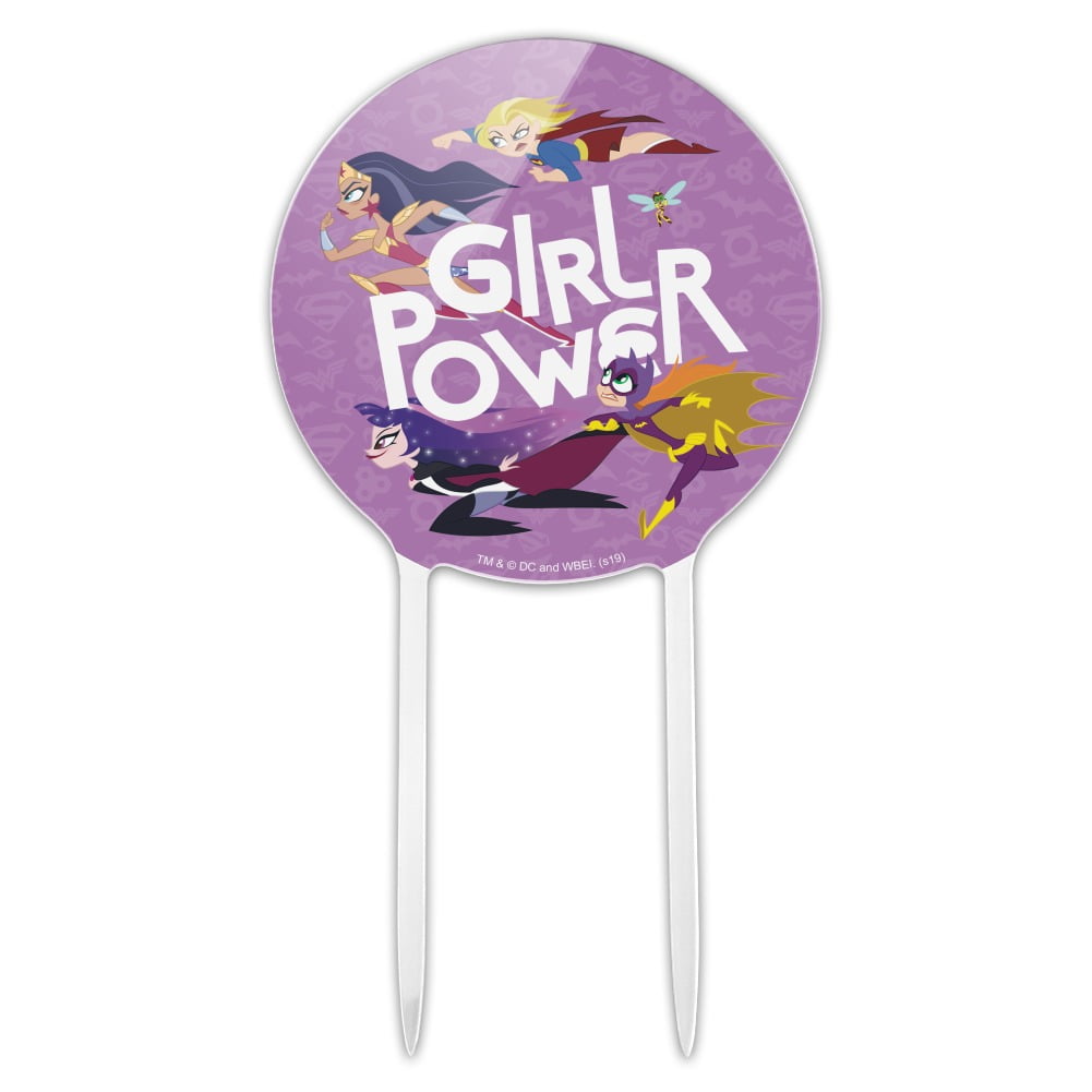 Acrylic DC Super Hero Girls Girl Power Cake Topper Party Decoration for Wedding Anniversary Birthday Graduation