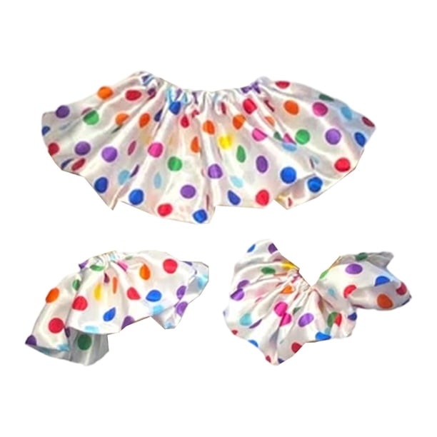 Conjunto de puños de cuello de payaso, fácil de usar, accesorio fotográfico para fiesta, disfraz de Halloween para festival Puntos de colores