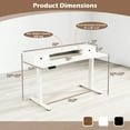 thumbnail image 3 of Costway 55"x 24" Electric Standing Desk with 2 Drawers Monitor Stand Storage Shelf White, 3 of 10