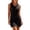 Black, variant on Women's Rainbow Stripe Crochet Swim Cover Up, V Neck Sleeveless Knit Dress, Casual Openwork Bikini Cover