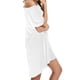 thumbnail image 2 of Vestido camisero Cuello redondo Manga corta Modal suave Suelto Casual Color vivo Vestido camisero de talla grande para viajes de fiesta Blanco S, 2 of 5