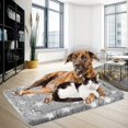 thumbnail image 4 of Fancy Dog Bed Mat  Pet Bed Pad Reversible (Cool &amp; Warm)  Machine Washable Crate Pad  Pet Sleeping Mat for Small to XXX-Large Dogs  Grey  Star Pattern, 4 of 6