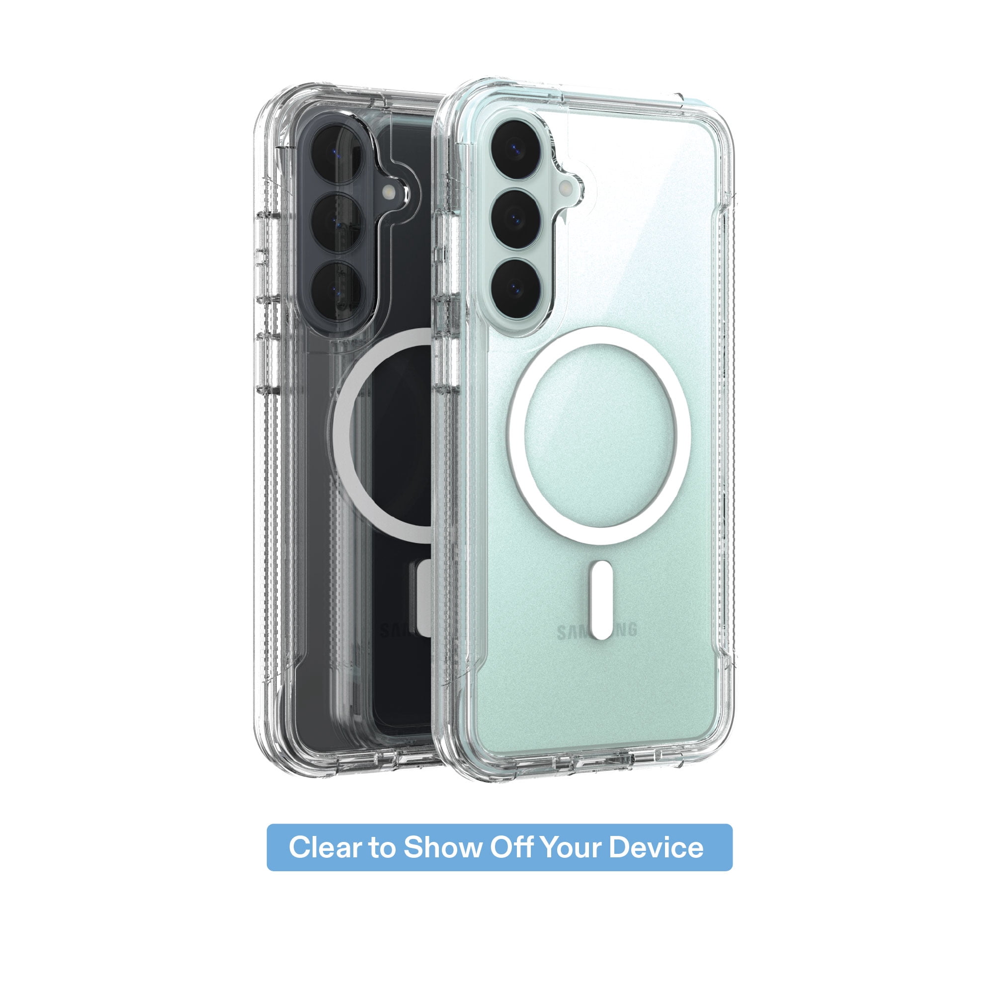 onn Rugged Phone Case for Samsung Galaxy S26 FE / S25 FE, Magnetic Compatible - Clear