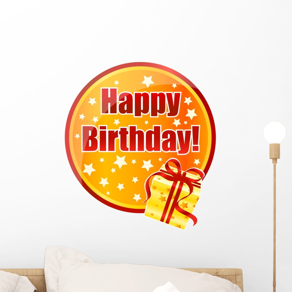 Happy Birthday Wall Mural by Wallmonkeys Peel and Stick Graphic (18 in