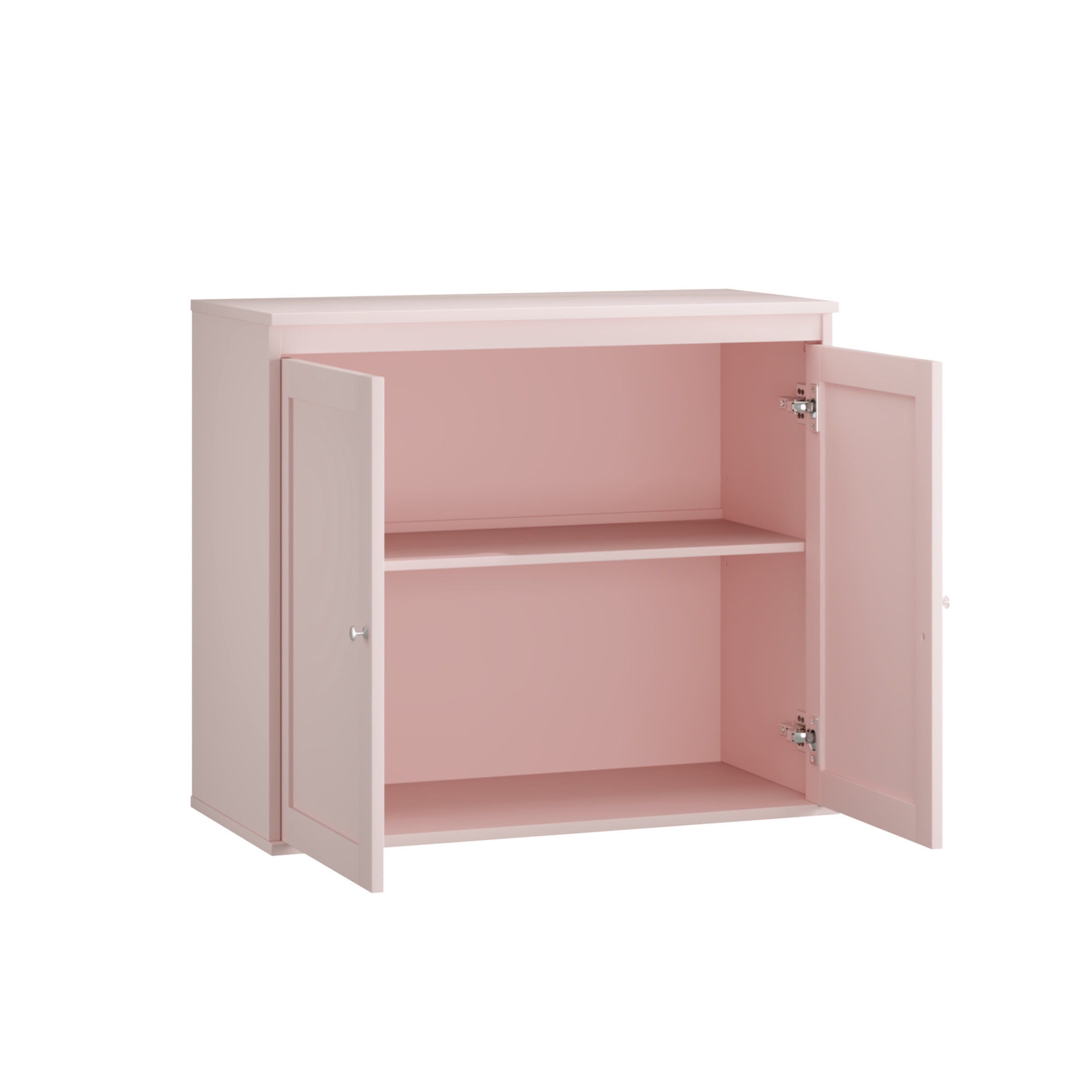 Noble House Reina Kitchen Storage Cabinet with Doors & Adjustable Shelves, Sideboard Buffet for Dining Room, Pink