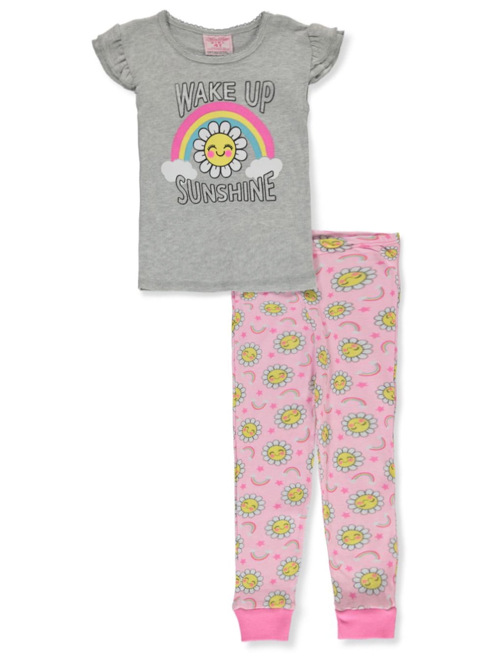 Mon Petit Girls' 2Piece Pajamas Set gray, 2t (Toddler)