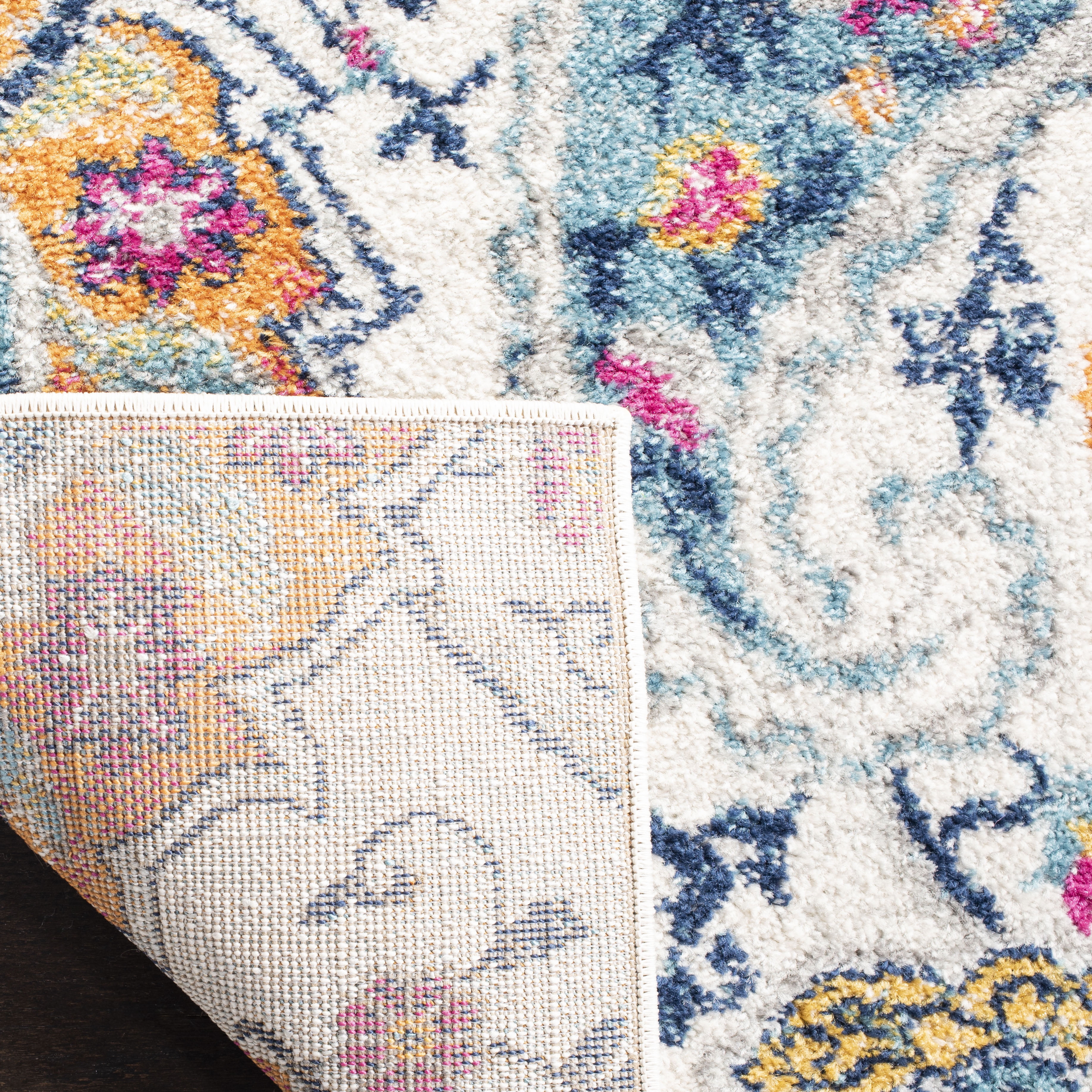 Safavieh Madison Hope Floral Area Rug, Cream/Multi, 3' x 3' Round