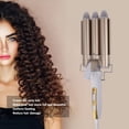thumbnail image 4 of Ventita de Hierro de Rizado de 3 Barriles, Calefacción uniforme US EE. Uu. 110-240V Panel de Ancho 3 Barril Hair Waver Para Uso en El Hogar, 4 of 7
