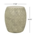 thumbnail image 2 of Llinc Store Barrel Structure Distressed Side Table, Wicker Pattern Minimalist Outdoor End Table for Patio or Backyard, 2 of 9