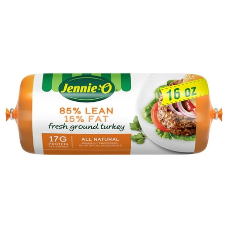 JENNIE-O Ground Turkey All Natural, 85/15%, Roll, 1 Pound, 17 Grams of Protein per Serving