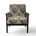 thumbnail image 4 of Designart "Elegance In Golden Blue & White II" Gold Marble Upholstered Accent Chair - Glam Arm Chair For Living Room, 4 of 7
