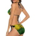 thumbnail image 3 of NICKSUN Women's Jamaica Flag Print Bikini Set, 2 Piece Swimsuits String Halter Triangle Bathing Suits, 3 of 6