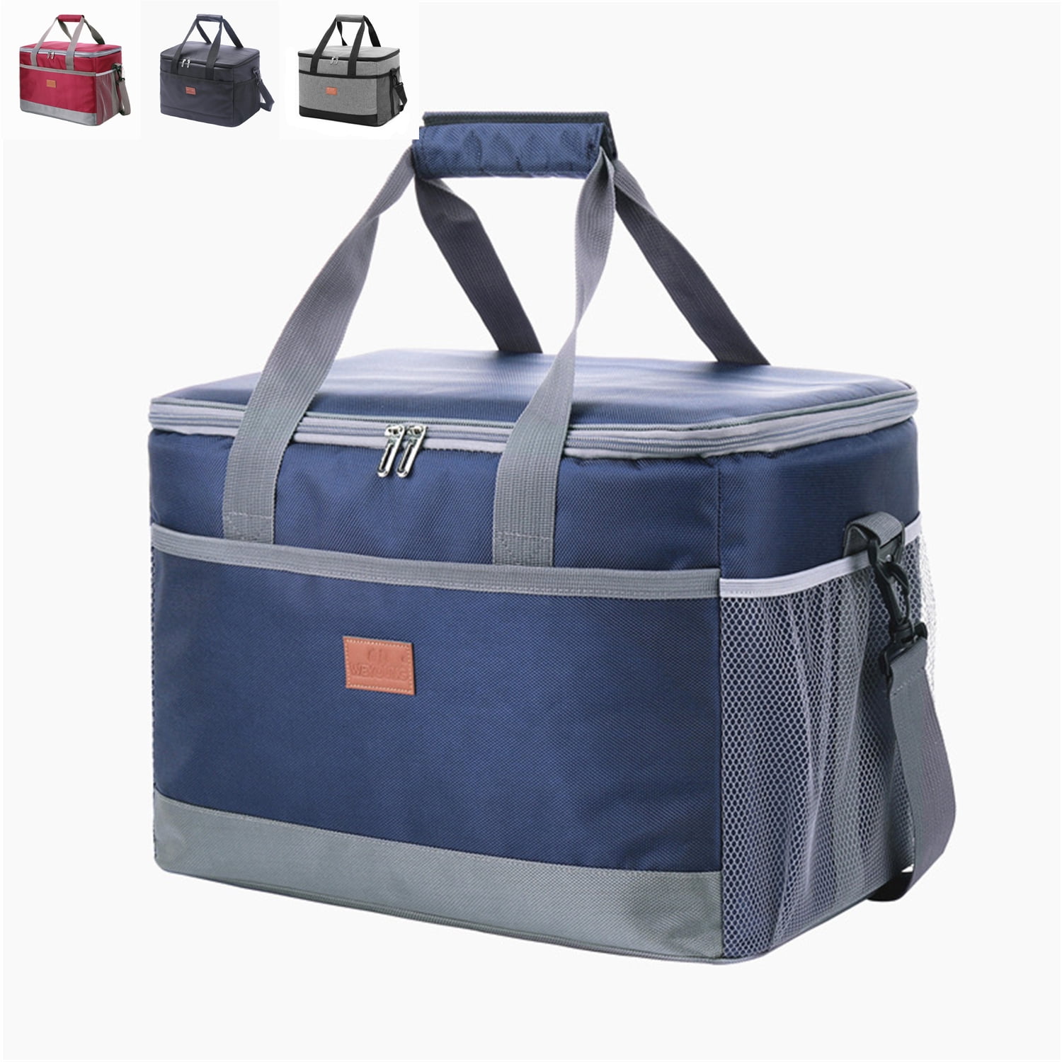 Dyserbuy 30L Large Cool Bag, Reusable Tote Cooler Bag, Insulated Picnic Lunch Bag Box, Picnic Bag For Camping, BBQ, Travel, Family And Outdoor Activities (Black