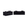 thumbnail image 2 of Lilola Home Lorreto Velvet Fabric Sofa Loveseat Living Room Set-Color:Black, 2 of 6