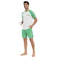 thumbnail image 4 of MINTREUS Men's Pajamas Colors Contrast Short Sleeve Round Neck 2-piece Set Men's Loose Shorts Casual Set Raglan Pajamas, 4 of 6