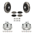 thumbnail image 1 of Transit Auto Rear Disc Brake Coated Caliper Drilled Slotted Rotors and Ceramic Pads Kit for Car Ford Explorer Flex Taurus Police Interceptor Sedan Lincoln MKS Special Service KCD-100497C, 1 of 11