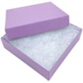 thumbnail image 1 of 6 Pack Cotton Filled Purple Color Cardboard Jewelry Necklace Earring Bangle Anklet Pendant Bracelets Watch Gift and Retail Boxes Size 3 1/2" x 3 1/2" x 1" Inch - by R J Displays (Purple), 1 of 5