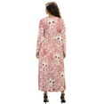 thumbnail image 2 of FKELYI Cherry Floral Cat Print Fall Maxi Dress Long Sleeve A-Line Flowy Dresses with Side Pockets Women's V Neck Casual Dress for Spring Winter, L, 2 of 6