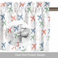 thumbnail image 6 of Art Aircraft Valance Curtain for Windows Blue Green Orange Cartoon Airplane Watercolor Retro Rod Pocket Curtain Valances Short Window Treatments for Kitchen Bathroom Laundry Basement 42 x 18 Inch, 6 of 9