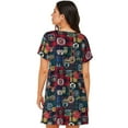 thumbnail image 2 of Bixox Robe de Nuit pour Femmes à Motif d'Insigne de Camping Aventure, Vêtement de Nuit Doux et Respirant, Robe de Pyjama à Col Rond Longueur Genou, Tenue de Détente pour la Maison et le Sommeil, 2 of 7