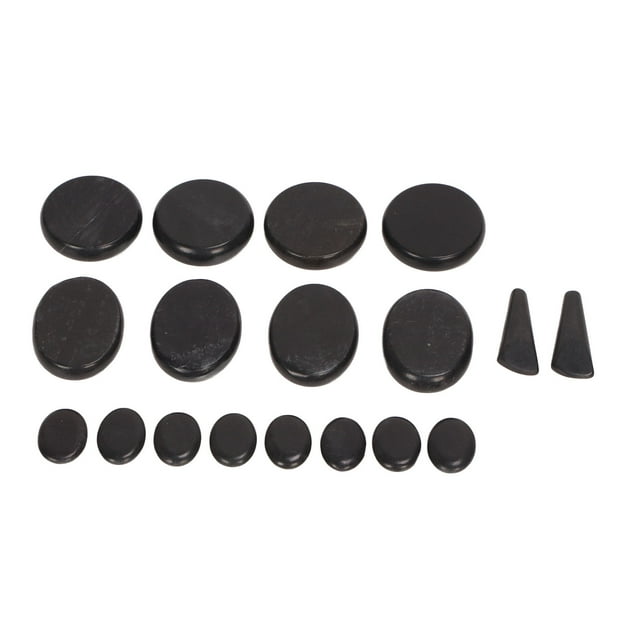 Hot Stones Massage Set, Portable Massage Stone Warmer Set With 18 Basalt Massaging Rocks And 2 Hot Eye Compress Stones, Basalt Hot Stones For , Relaxing, Healing