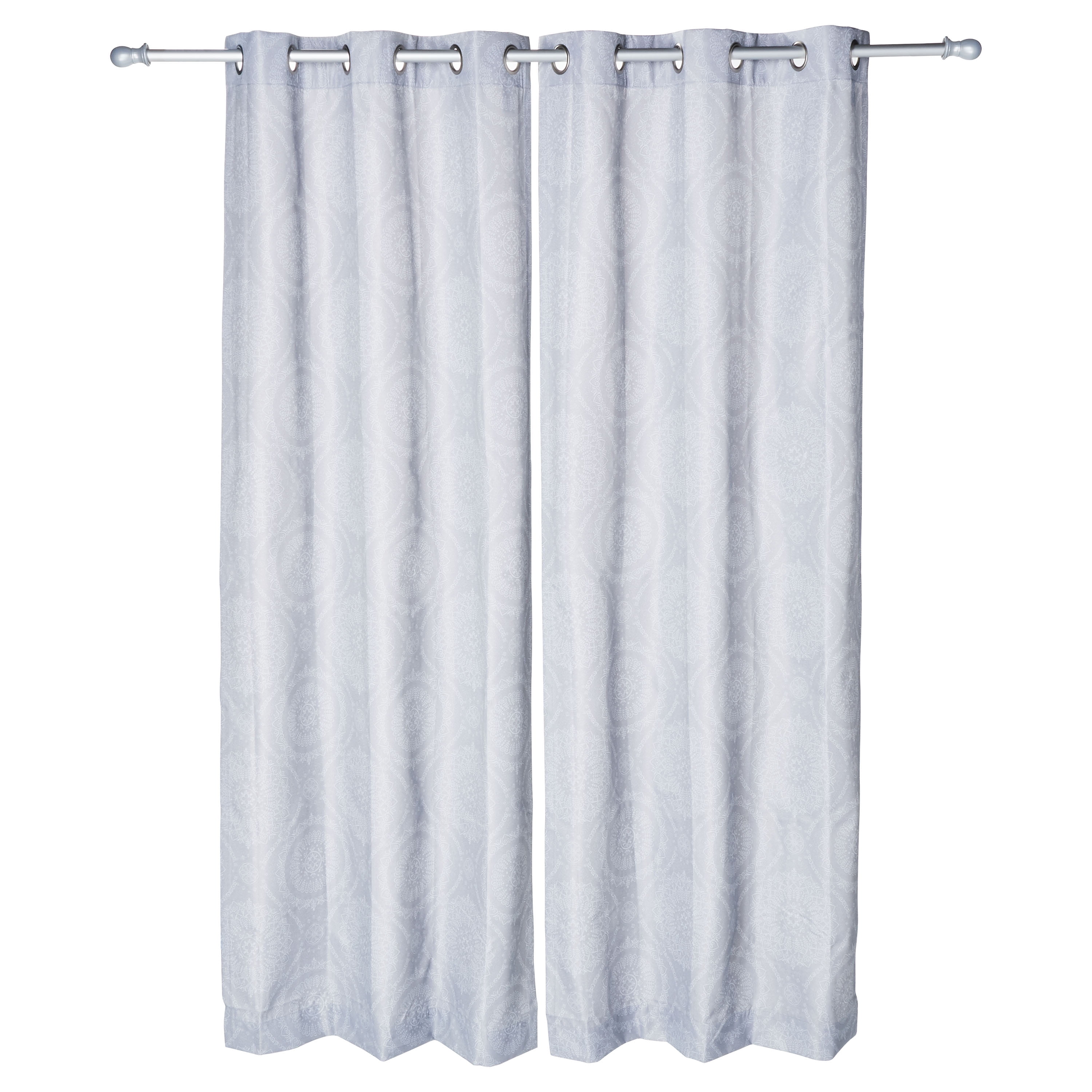 Mainstays 37x84in Print Soft Silver Panel Pair