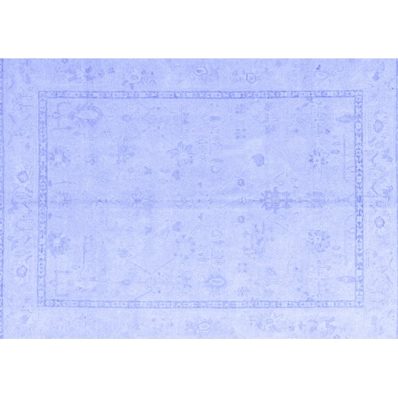 Ahgly Company Machine Washable Indoor Rectangle Oriental Blue Traditional Area Rugs, 2' x 5'