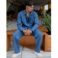 thumbnail image 3 of COOFANDY Mens Coordinated Outfit 2 Piece Linen Sets Casual Long Sleeve Button Down Cuban Shirt and Loose Pants Set Beach Vacation, 3 of 6
