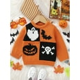 thumbnail image 2 of FEORJGP Little Boys Girls Halloween Christmas Sweaters 6M 9M 12M 18M 2T 3T Toddler Baby Long Sleeve Knitted Pullovers Pumpkin/Contrast Color Crew NeckCozy Warm Casual Clothes for Fall Winter, 2 of 7