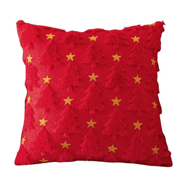 XWSHYW Almohadas y Fundas Almohada Navideña Cojines Navideños Almohadas de Menta Decoraciones Navideñas Rojas y Blancas Almohada de Felpa Linda Funda de Cojín Decorativo Navideño