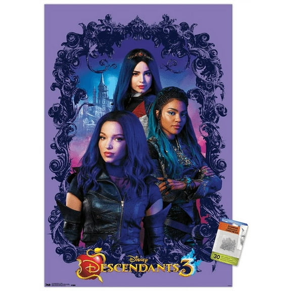 Disney Descendants 3 - Group Wall Poster with Push Pins, 22.375" x 34"
