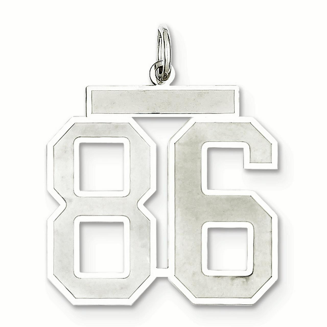 Beautiful Sterling silver 925 sterling Sterling Silver Rhodium-plated Large Satin Number 0 Charm