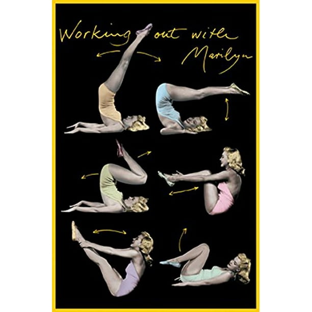 Working Out with Marilyn Monroe 36x24 Exercise Art Print