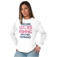 thumbnail image 4 of Wife Husband Loves Fishing Cute Girly Women's Long Sleeve T Shirt Brisco Brands X, 4 of 5