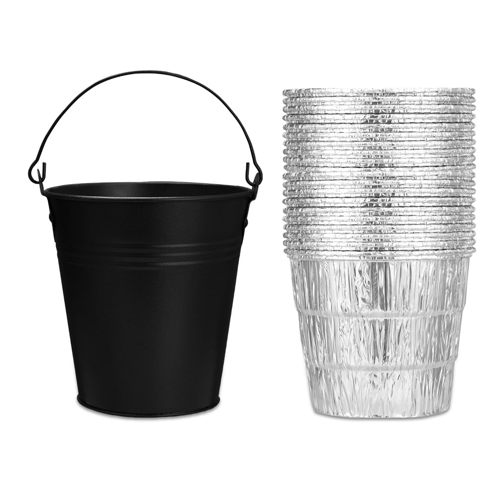 Shininglove Grill Bucket for Grease with 20 Pack Drip Grease Bucket