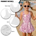 thumbnail image 4 of DISNIMO Axolotl Flower Print Little Girl One Piece Swimsuits Sleeveless Bathing Suit Skirted U Neck Swimwear Quick Dry Swim Dress Hawaiian Summer Swimsuits, 4 of 8
