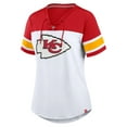 thumbnail image 2 of Women's Fanatics White/Red Kansas City Chiefs Athena Lace-Up V-Neck T-Shirt, 2 of 3