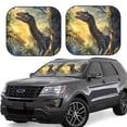 thumbnail image 6 of Kdxio Sunshine Jungle Dinosaur Print 2-Piece Sun Shade Front Windshield - Foldable Car Front Window Sunshades for Most Sedans SUV Truck, 6 of 6