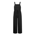 thumbnail image 6 of lcziwo Bib Overalls for Women Casual Baggy Wide Leg Jumpsuits 2025 Summer Cotton Linen Sleeveless Rompers One Piece Jumper Pants with Pockets Beach Outfits, 6 of 9