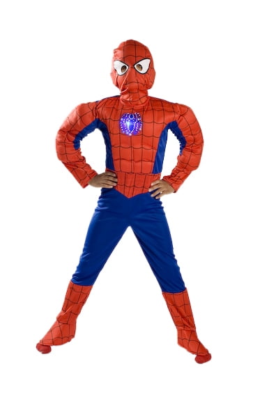 Spiderman Costume Boys Kids Light up Spider Size M Free MASK6 7 8 9 (6 ...