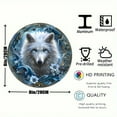 thumbnail image 3 of 1pc, 2D Flat Print, Round Aluminum Sign Wall art, Vintage Metal Sign, Wolves Themed, for Bar Kitchen Coffee home room living room office decor, party decor, Halloween Gifts, Christmas Gifts, 8x8 Inch, 3 of 7