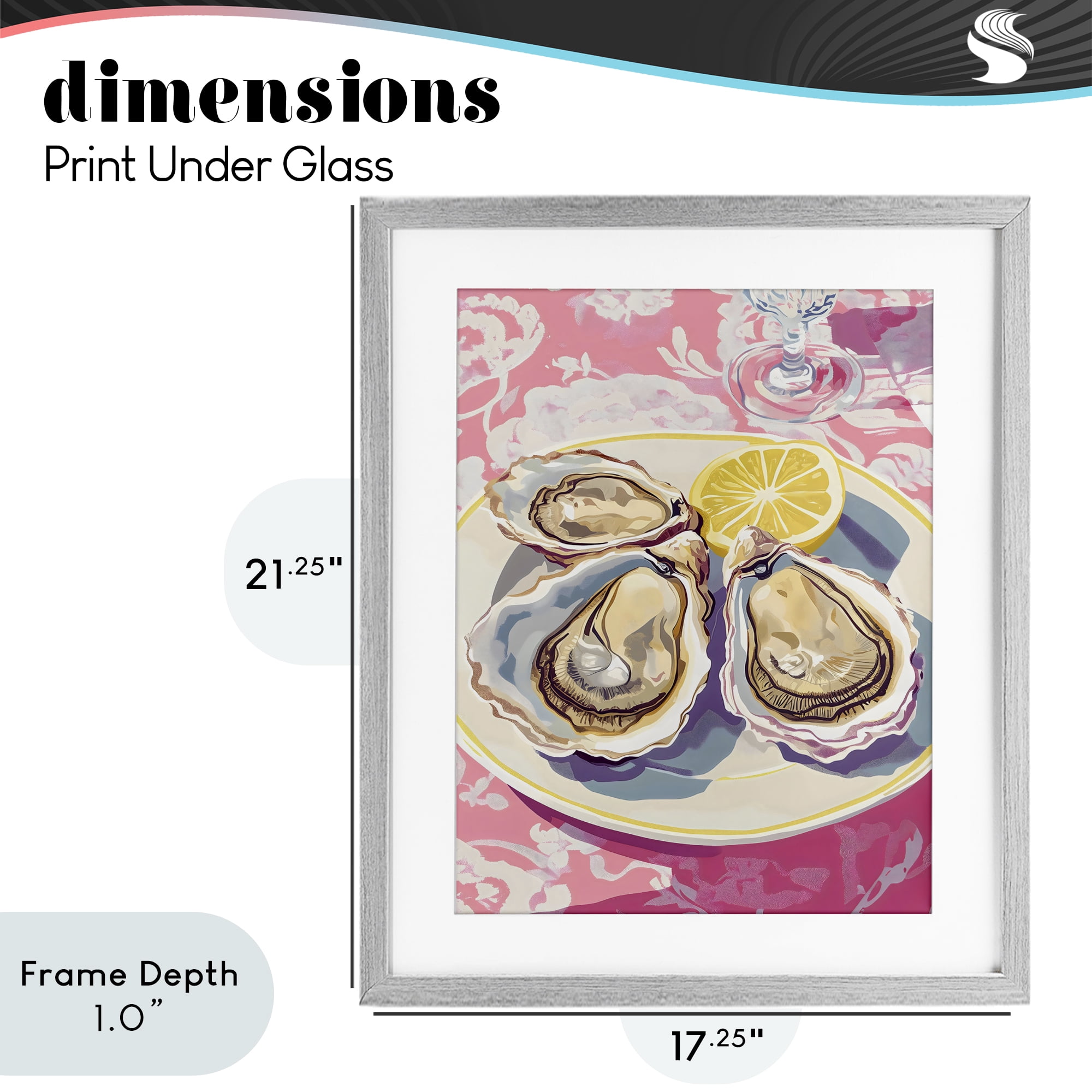 Stupell Industries Plated Oysters & Lemons Gray Framed Print Under Glass, design by The Prints Vibe