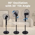 thumbnail image 4 of Aottop 16" Pedestal Standing Fan LED Display Thermometer Remote Control 3 Speeds 3 Wind Modes 8H Timer for Home Office, 4 of 7