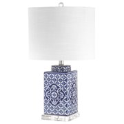 JONATHAN Y Choi 23 Chinoiserie LED Table Lamp, Blue/White, JYL3006A