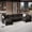 Black, variant on 124" Modular Sectional Sofa, 6-Seater U&L Shaped Modern Linen Cloud Couch with Storage Ottoman & USB Ports for Living Room